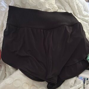 Free people movement black game time shorts